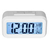 Digital Alarm Clock LED Large Display Electronic Night Light Snooze Function Alarm Clock for Bedroom Home OfficeWhite - Extra Image
