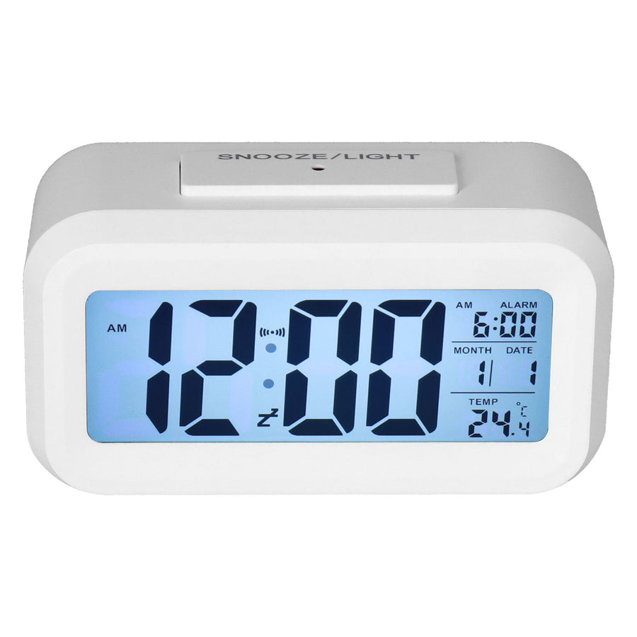 Digital Alarm Clock LED Large Display Electronic Night Light Snooze Function Alarm Clock for Bedroom Home OfficeWhite