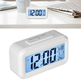 Digital Alarm Clock LED Large Display Electronic Night Light Snooze Function Alarm Clock for Bedroom Home OfficeWhite - Extra Image