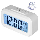 Digital Alarm Clock LED Large Display Electronic Night Light Snooze Function Alarm Clock for Bedroom Home OfficeWhite