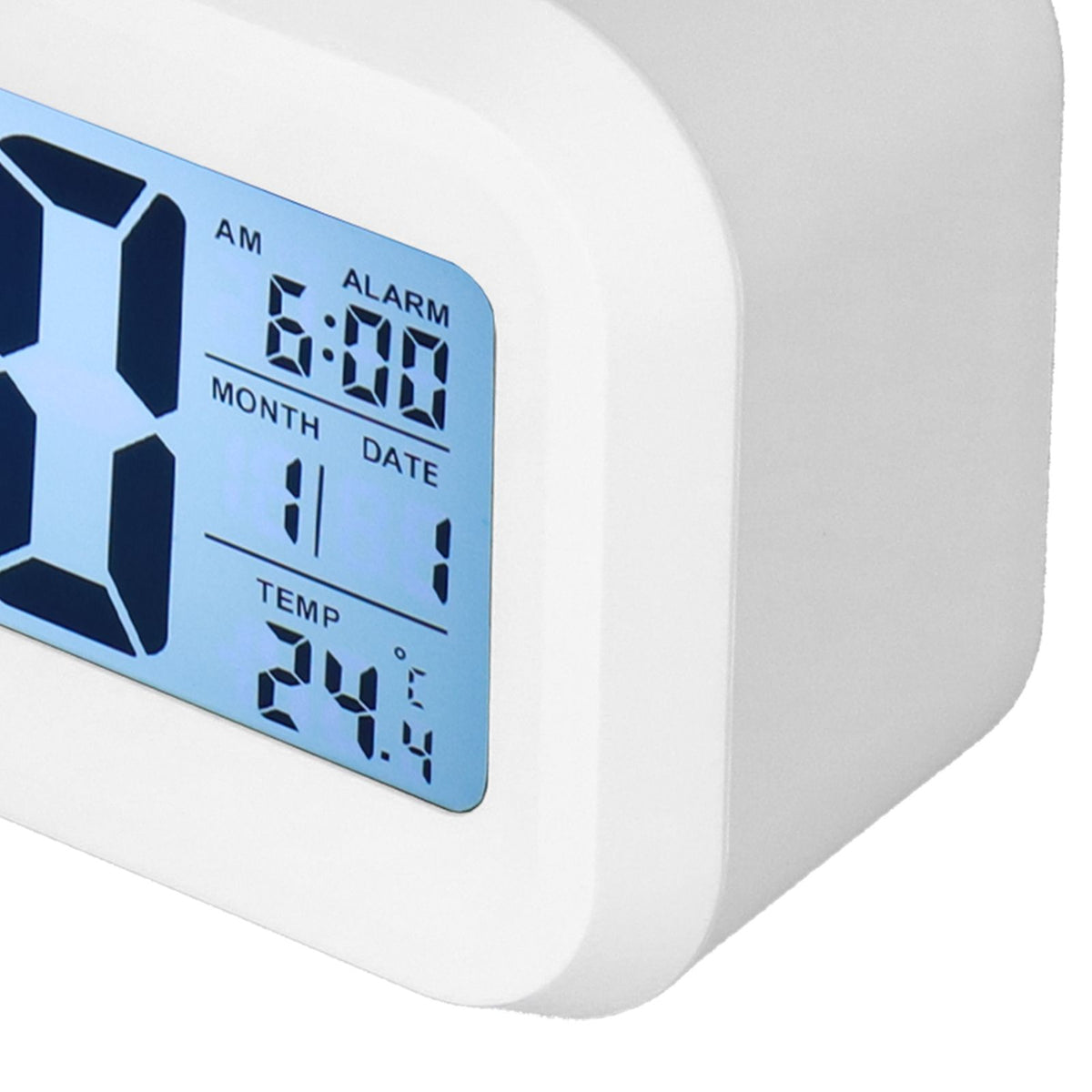 Digital Alarm Clock LED Large Display Electronic Night Light Snooze Function Alarm Clock for Bedroom Home OfficeWhite