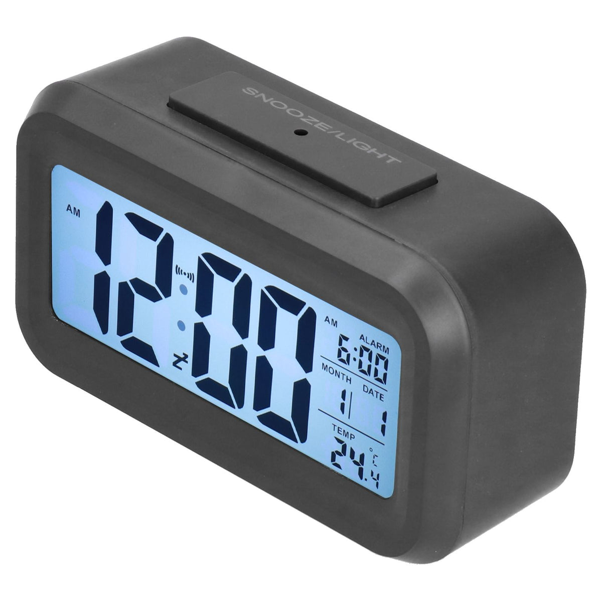 Digital Alarm Clock LED Large Display Electronic Night Light Snooze Function Alarm Clock for Bedroom Home OfficeBlack