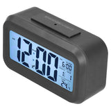Digital Alarm Clock LED Large Display Electronic Night Light Snooze Function Alarm Clock for Bedroom Home OfficeBlack - Rear View