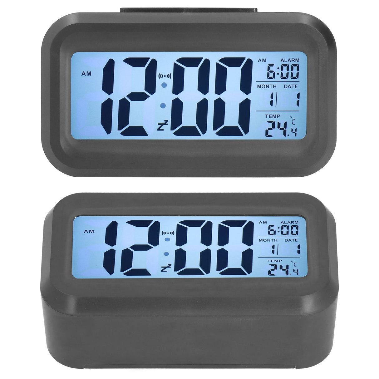 Digital Alarm Clock LED Large Display Electronic Night Light Snooze Function Alarm Clock for Bedroom Home OfficeBlack