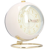 Alarm Clock Silent Non Ticking Metal Paint Power Saving Eye Protection Battery Operated Small Clock with Night LightBeige Gold - Top-Down View
