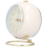 Alarm Clock Silent Non Ticking Metal Paint Power Saving Eye Protection Battery Operated Small Clock with Night LightBeige Gold