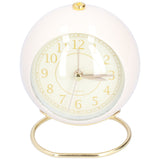 Alarm Clock Silent Non Ticking Metal Paint Power Saving Eye Protection Battery Operated Small Clock with Night LightBeige Gold