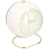 Alarm Clock Silent Non Ticking Metal Paint Power Saving Eye Protection Battery Operated Small Clock with Night LightBeige Gold