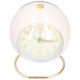 Alarm Clock Silent Non Ticking Metal Paint Power Saving Eye Protection Battery Operated Small Clock with Night LightBeige Gold
