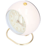 Alarm Clock Silent Non Ticking Metal Paint Power Saving Eye Protection Battery Operated Small Clock with Night LightBeige Gold