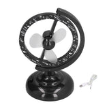 USB Fan Black Mini 90 Degree Free Rotation Strong Wind Cooling Equipment for Home Desk Office Table