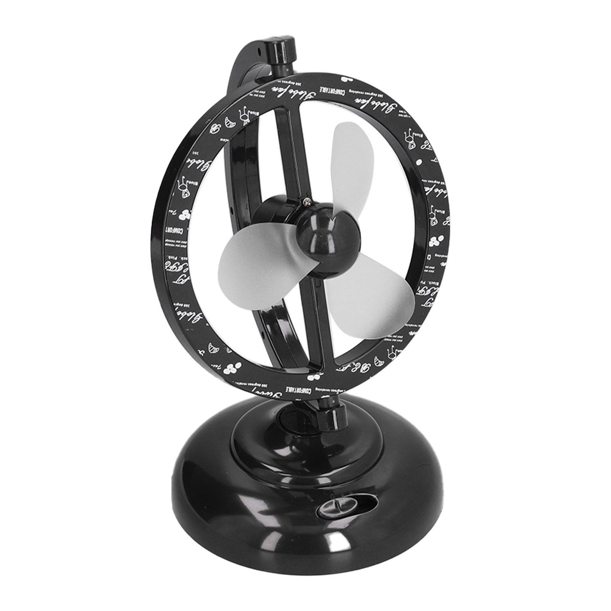 USB Fan Black Mini 90 Degree Free Rotation Strong Wind Cooling Equipment for Home Desk Office Table