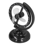 USB Fan Black Mini 90 Degree Free Rotation Strong Wind Cooling Equipment for Home Desk Office Table - Side View