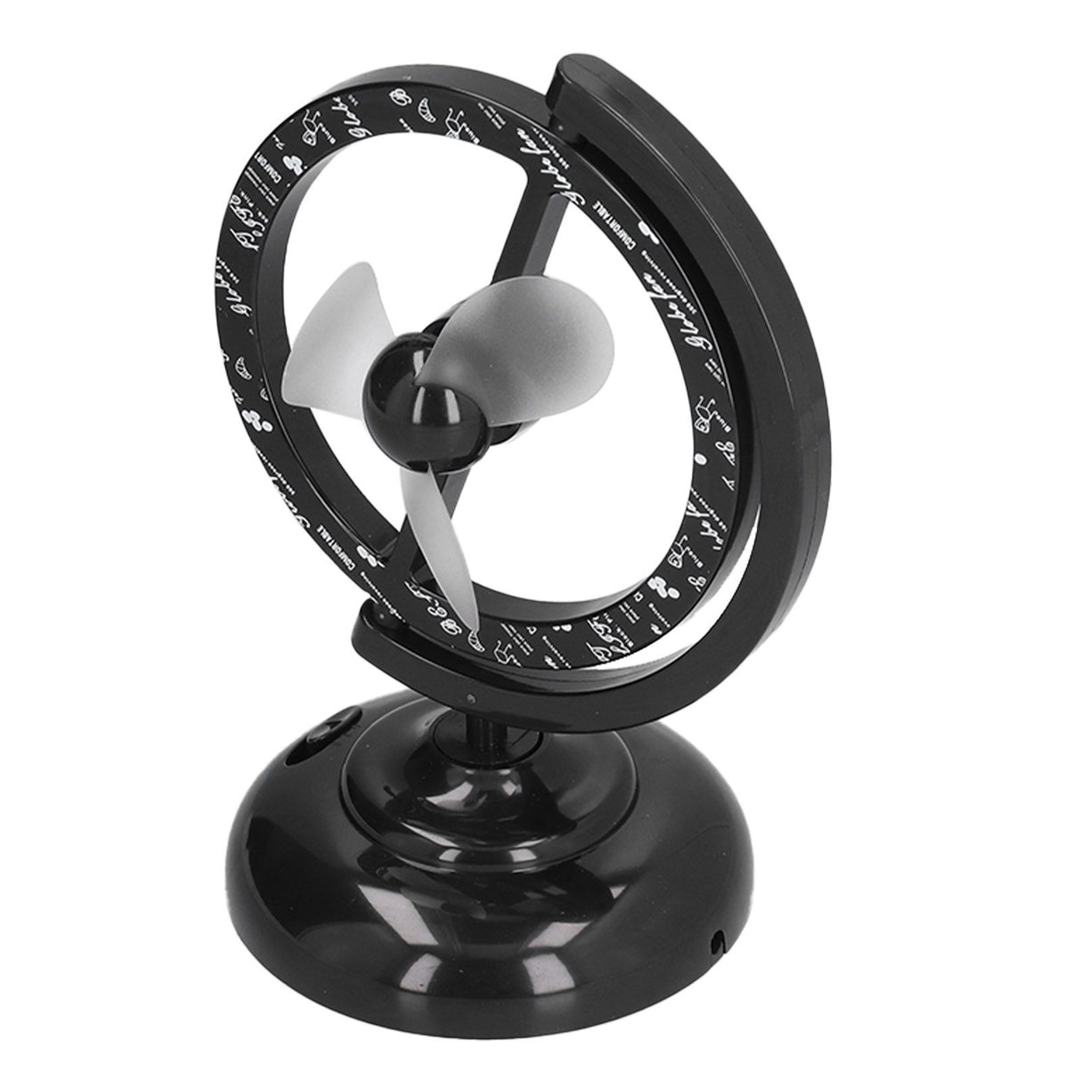 USB Fan Black Mini 90 Degree Free Rotation Strong Wind Cooling Equipment for Home Desk Office Table