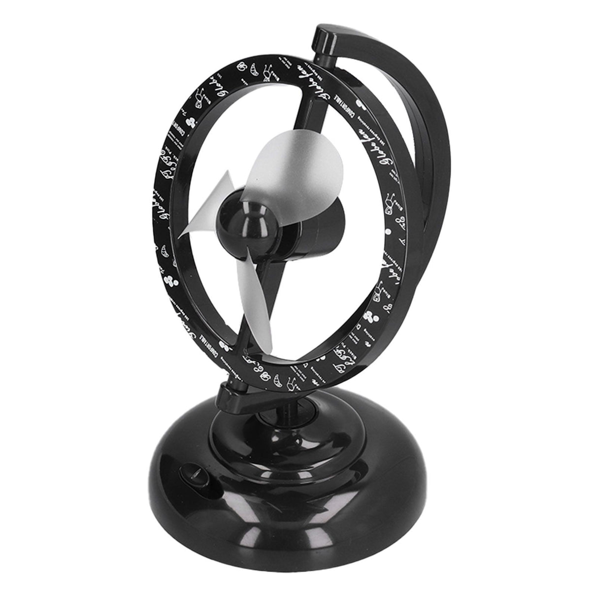 USB Fan Black Mini 90 Degree Free Rotation Strong Wind Cooling Equipment for Home Desk Office Table