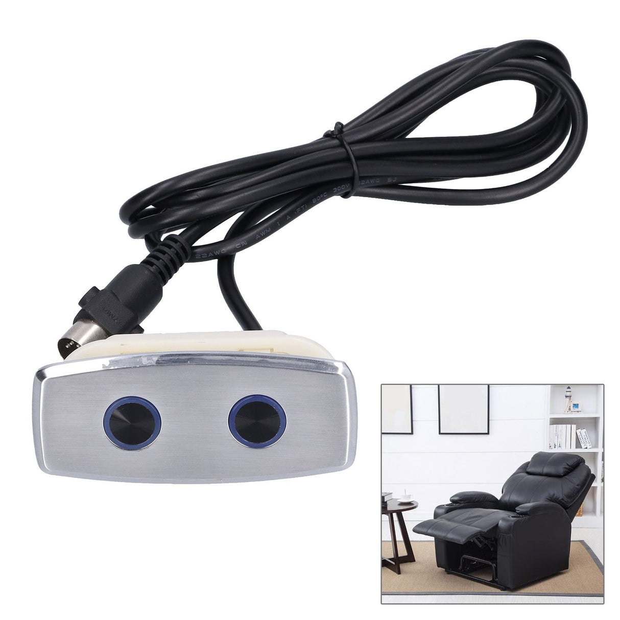 5Pin Straight Recliner Switch Electric Side Durable Sofa Controller for Theater Living Room