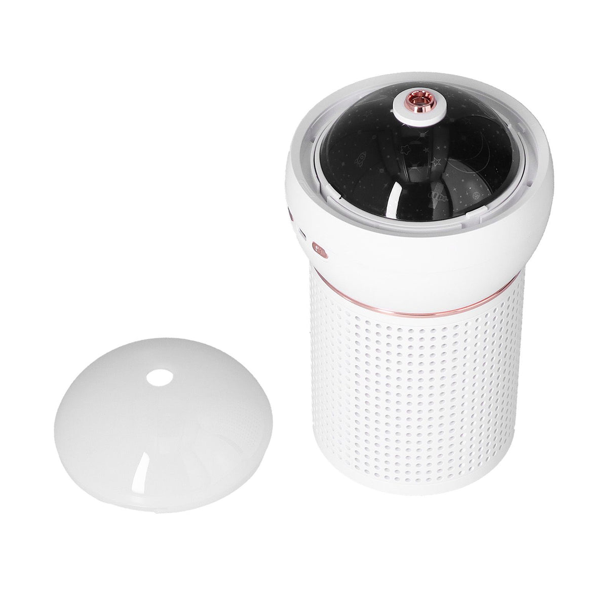 630ml Large Capacity Humidifier Single Spray 360° Projection Humidifier for Home Car USB ChargingWhite