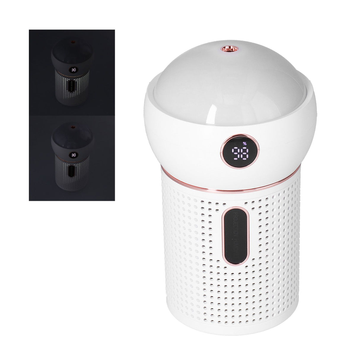 630ml Large Capacity Humidifier Single Spray 360° Projection Humidifier for Home Car USB ChargingWhite