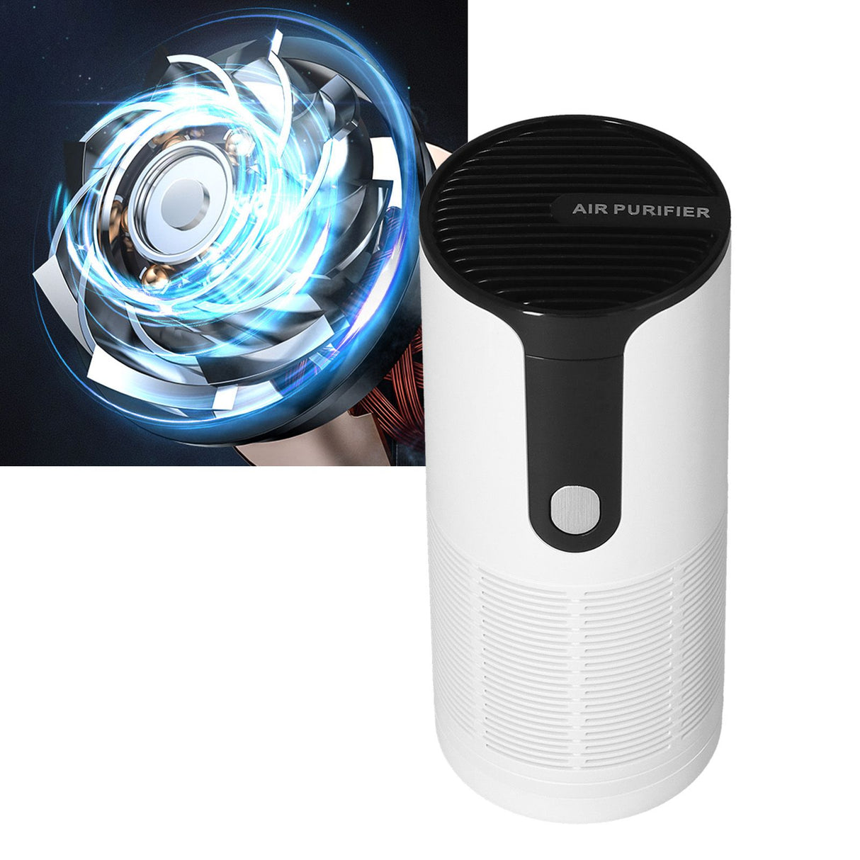 10 Million Negative Ion Air Purifier Portable Air Cleaner 3 Gear Adjustment for Home Car Accessories USB ChargingWhite