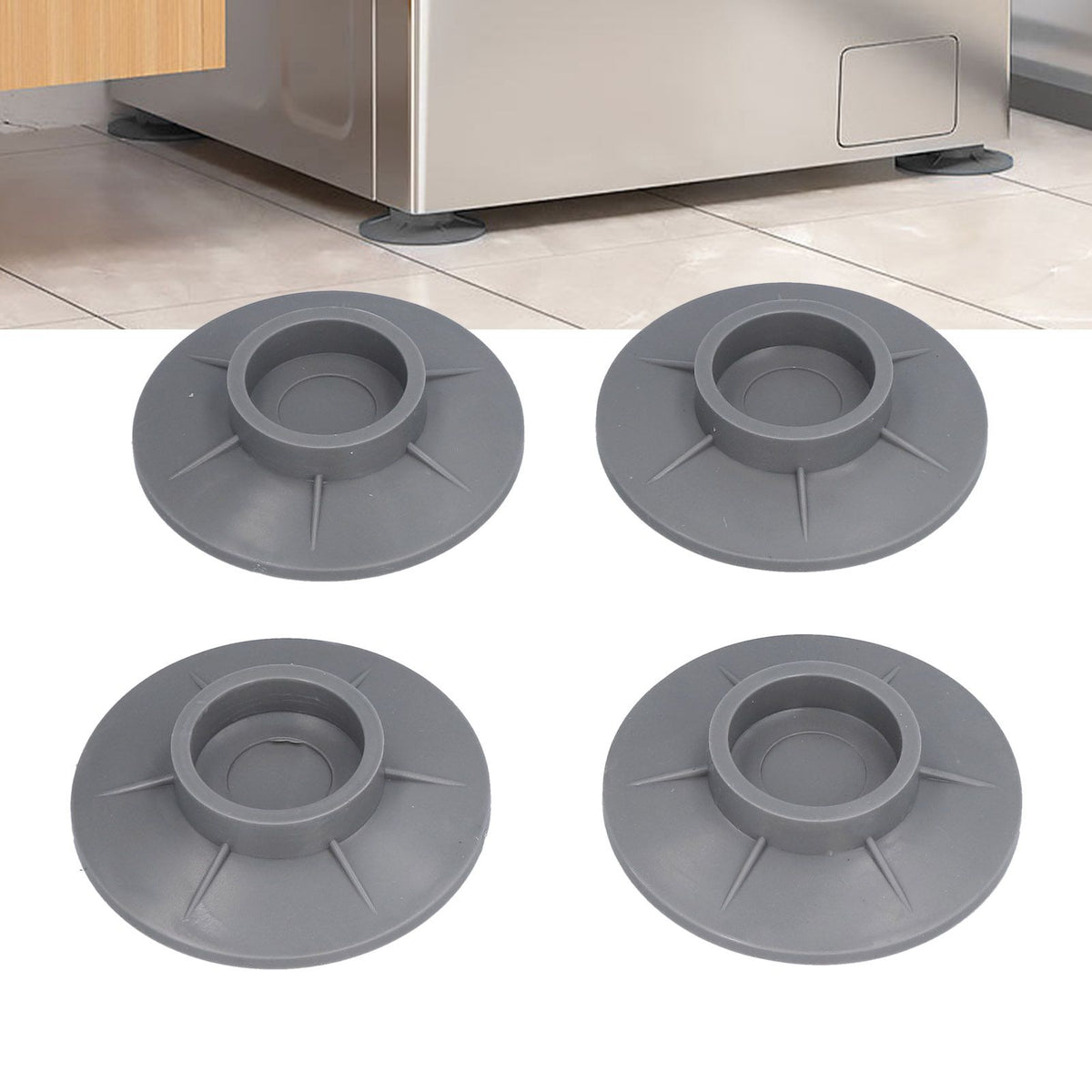 4Pcs Vacuum Suction Cup Design Washing Machine Feet Pad Non Slip Anti Vibration Noise Reduction Pad