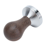 53mm Stainless Steel Coffee Tamper Wooden Handle Coffee Powder Hammer Press Tool Accessory - Low Angle