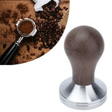 53mm Stainless Steel Coffee Tamper Wooden Handle Coffee Powder Hammer Press Tool Accessory