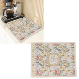 Coffee Mat Leather Anti Slip Easy to Clean Beautiful Coffee Bar Mat Accessories for Countertop 55x60cm/21.6x23.6in