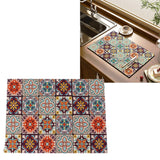 Coffee Bar Mat 3.5mm Thick Bright Colors Anti Slip Rubber Backed Waterproof Dish Drying Mat for Kitchen Dining Room 15.7in Wide and 19.7in Long