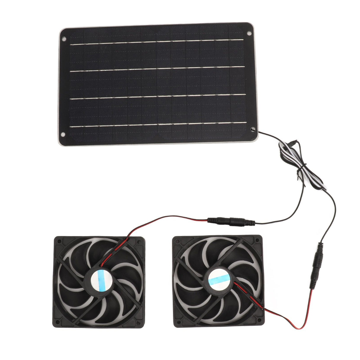 20W Solar Panel Fan Kit Heat Dissipation Ventilation Solar Powered Dual Fan with Switch for Chicken House Greenhouse Dog House