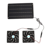 20W Solar Panel Fan Kit Heat Dissipation Ventilation Solar Powered Dual Fan with Switch for Chicken House Greenhouse Dog House