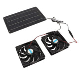 20W Solar Panel Fan Kit Heat Dissipation Ventilation Solar Powered Dual Fan with Switch for Chicken House Greenhouse Dog House