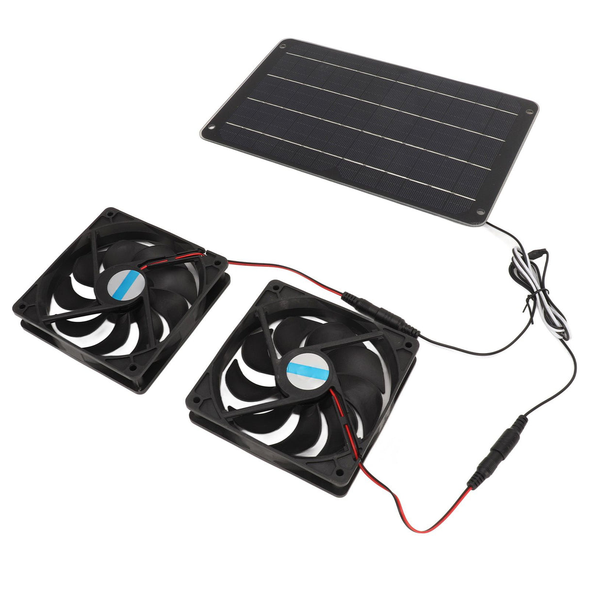 20W Solar Panel Fan Kit Heat Dissipation Ventilation Solar Powered Dual Fan with Switch for Chicken House Greenhouse Dog House