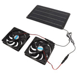 20W Solar Panel Fan Kit Heat Dissipation Ventilation Solar Powered Dual Fan with Switch for Chicken House Greenhouse Dog House - Top-Down View