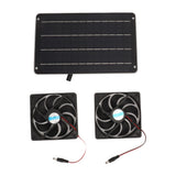 20W Solar Panel Fan Kit Heat Dissipation Ventilation Solar Powered Dual Fan with Switch for Chicken House Greenhouse Dog House - Rear View