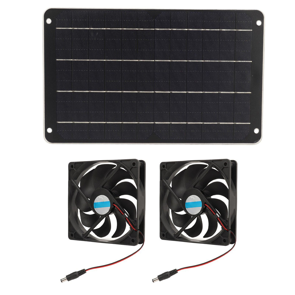 20W Solar Panel Fan Kit Heat Dissipation Ventilation Solar Powered Dual Fan with Switch for Chicken House Greenhouse Dog House