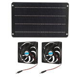 20W Solar Panel Fan Kit Heat Dissipation Ventilation Solar Powered Dual Fan with Switch for Chicken House Greenhouse Dog House - Close-Up Angle