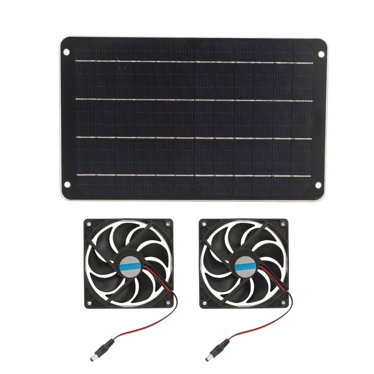 20W Solar Panel Fan Kit Heat Dissipation Ventilation Solar Powered Dual Fan with Switch for Chicken House Greenhouse Dog House