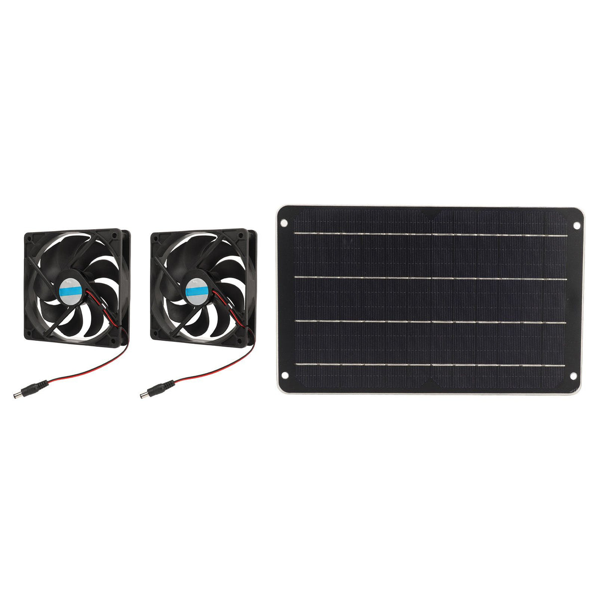 20W Solar Panel Fan Kit Heat Dissipation Ventilation Solar Powered Dual Fan with Switch for Chicken House Greenhouse Dog House