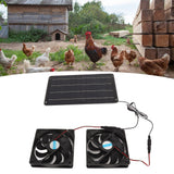 20W Solar Panel Fan Kit Heat Dissipation Ventilation Solar Powered Dual Fan with Switch for Chicken House Greenhouse Dog House