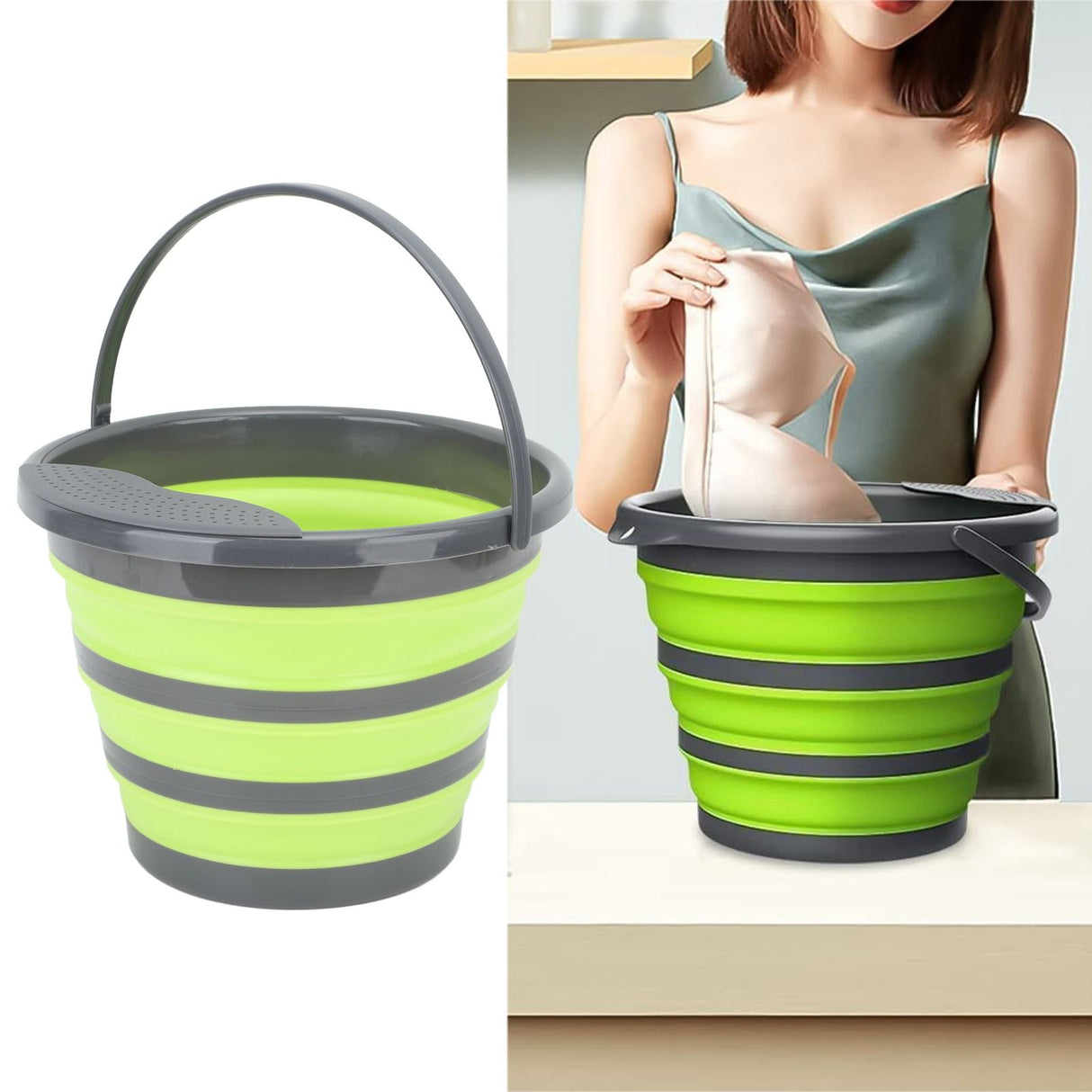 24W Portable Washing Machine Dormitory Sock Underwear Mini Washer Mini Washing Machine with 10L Foldable Laundry Bucket