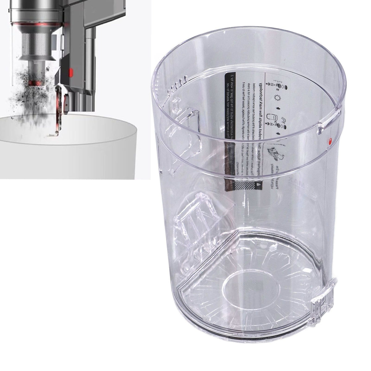 Vacuum Cleaner Dust Bucket ABS Handheld Cordless Vacuum Cleaner Dust Collection Cup Replacement for Proscenic P10 P11 P10PRO Accessories