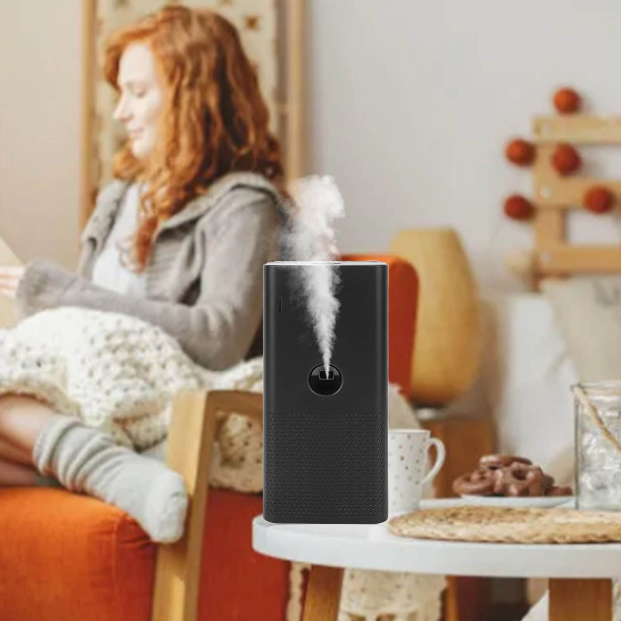 Essential Oil Diffuser Quiet Safe Home Fragrance Aroma Diffuser for Home Office Bedroom Bathroom Black