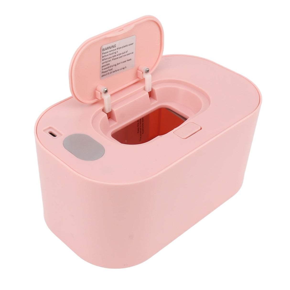 Wipe Warmer Wet Wipe Dispenser USB Powered Constant Temperature Large Capacity with Display Wipe Heater for Infants Pink