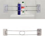 RV Corner Storage Bar Stainless Steel Adjustable Steel Rod with Hook for Securing