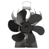 Stove Fan 6 Blades Fireplace Fan Heat Powered Fast Warm Circulation Quiet Heat Resistant Thermoeletric Fan for Log Burner Home - Front View