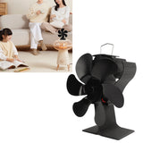 Stove Fan 6 Blades Fireplace Fan Heat Powered Fast Warm Circulation Quiet Heat Resistant Thermoeletric Fan for Log Burner Home - Extra Image