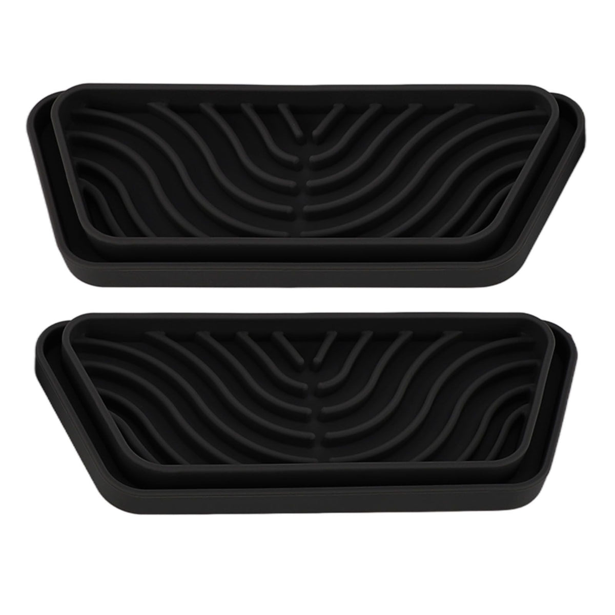 2Pcs Refrigerator Water Drip Tray Catcher Trapezoidal Silicone Refrigerator Drip Tray Catcher for GE for Samsung Black