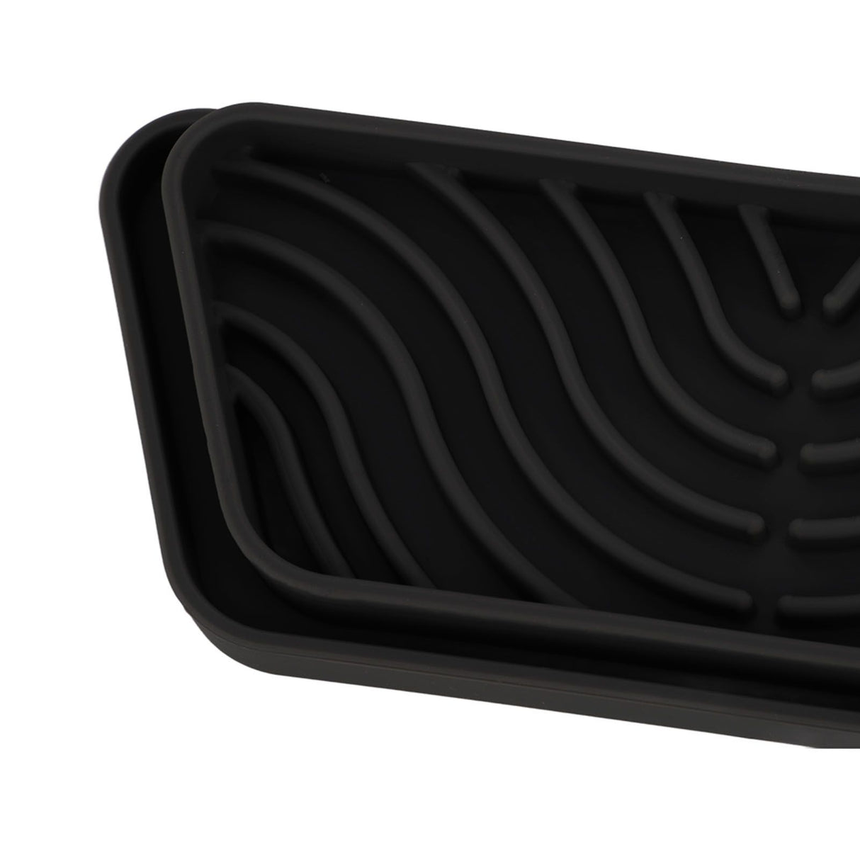 2Pcs Refrigerator Water Drip Tray Catcher Trapezoidal Silicone Refrigerator Drip Tray Catcher for GE for Samsung Black