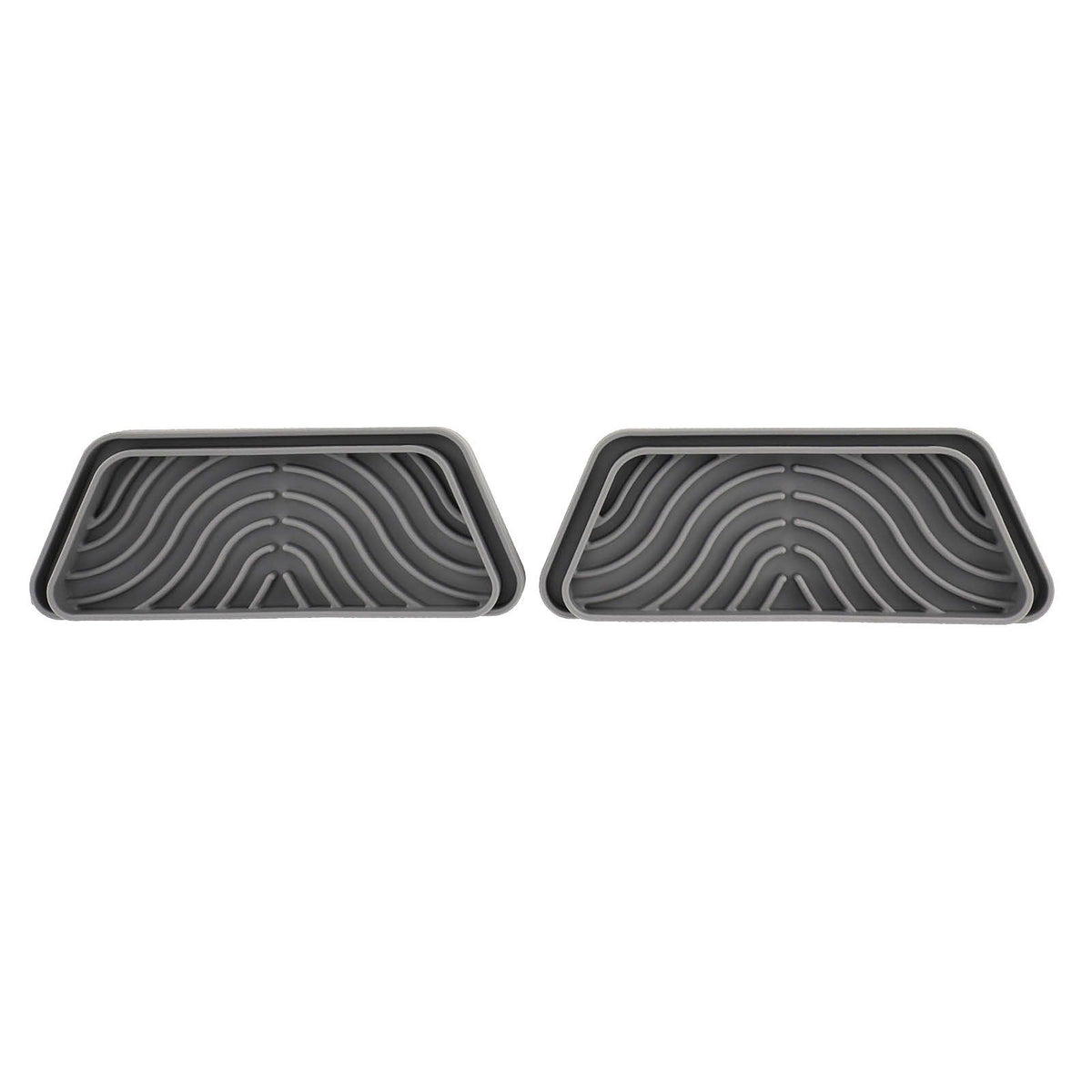 2Pcs Refrigerator Water Drip Tray Catcher Trapezoidal Silicone Refrigerator Drip Tray Catcher for GE for Samsung Grey