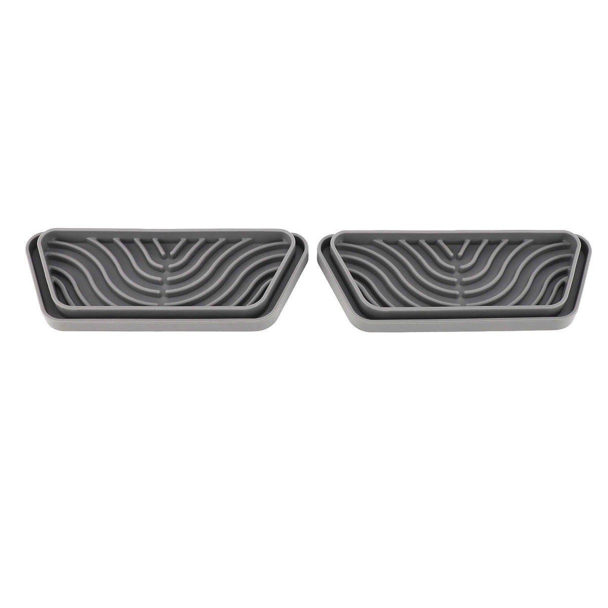 2Pcs Refrigerator Water Drip Tray Catcher Trapezoidal Silicone Refrigerator Drip Tray Catcher for GE for Samsung Grey